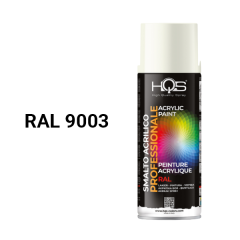 Farba v spreji akrylov HQS RAL 9003 leskl 400ml